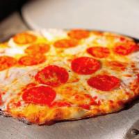 Pepperoni · Pepperoni thin crust pizza.
