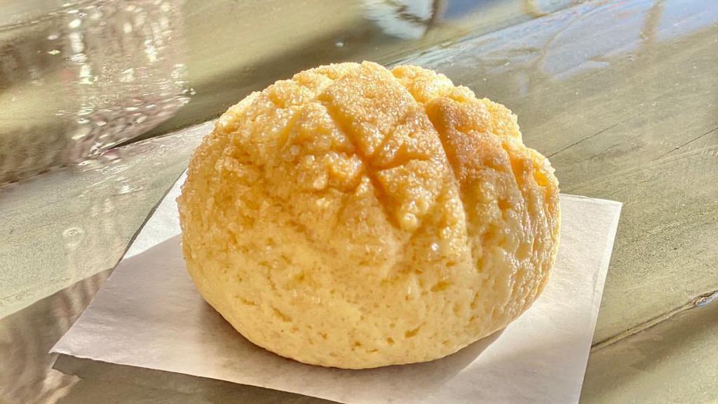 Melon Pan · Sweet bread with custard filling, covered in a thin layer of crisp cookie crust