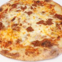 Sausage Pizza · nitrate free sausage, mozzarella, organic pizza sauce.