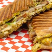 Breakfast Panini · This delicious sandwich comes with: Freshly baked ciabatta bread, fresh grade AA eggs, swiss...