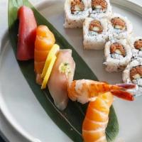 Regular  Sushi & Roll · Tuna - 1 piece, salmon - 2 pieces, Albacore - 1 piece, Yellowtail - 1 piece and California R...