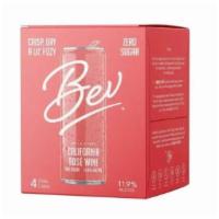 Bev Canned Wine Rosé 4 Pack Cans 250 Ml (12% Abv) · 0g of sugar. dry and a lil' fizzy with aromatics of fresh strawberry and raspberry, paired w...