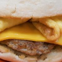 Fitch'S Egg Macmuffin · American cheese, sausage and English muffin.