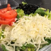 Large House Salad · Romaine Lettuce, tomatoes, mozzarella, and black olives