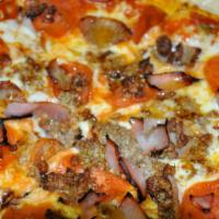 Meat Lover · Pepperoni, Italian sausage, ham and ground beef.
