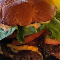 Cali Classic Burger · Smashed ground beef patty with American cheese, thousand island dressing, sweet grilled onio...