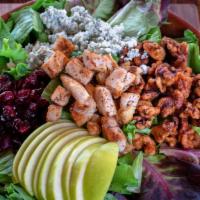 Apple Walnut · Spring mix lettuce, apple slices, walnuts, cranberries, dry Bleu cheese, grilled or crispy c...