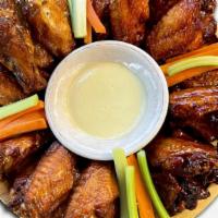 Wings Platter! · 24 Jumbo Chicken Wings. Served with celery and carrots. Pick up to 4 flavors.