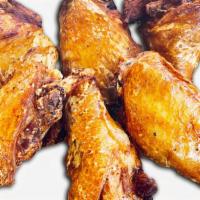 Plain Buffalo Wings! · Plain wings! (No sauce).  Marinated and fried jumbo wings served with carrots and celery.