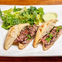 Steve'S Steak Sandwich · Our most popular sandwich! Prime beef, grilled medium rare, thinly sliced and loaded onto a ...