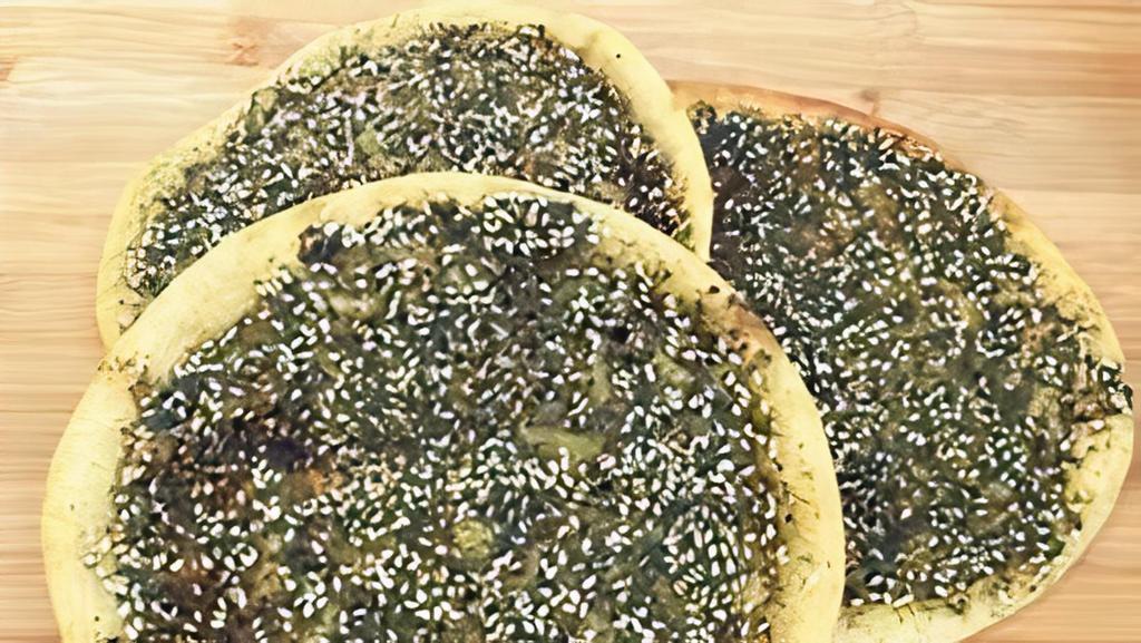 Zaatar · Dried thyme, sumac, sesame seeds, olive oil & vegetable oil.
