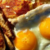 Traditional 2 Egg Breakfast · 2 eggs any style served with your choice of a side and choice of bread.