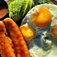 Deluxe Sausage & Eggs · Choice of 2 Polish Sausage or 2 Italian Sausage links served with 3 extra large eggs, choice...