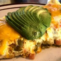 California Omelette · 3 egg omelette with onions, tomatoes, Ortega chillies, avocado & cheese.