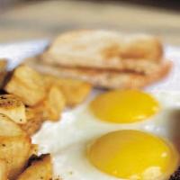 Traditional Breakfast · 2 eggs your way with bacon or sausage, signature MBC breakfast potatoes, tater tots, hash br...