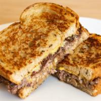 Patty Melt · Our burgers are made using grass-fed beef. They're served on a toasted Martin's potato bun w...