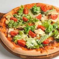 Chicken Pizza · Hot out of the oven, 14