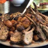 New Zealand Lamb Chops Plate · In-house Marinaded BBQ Grilled to perfection New Zealand Lamb Chops (4pcs) including two sid...