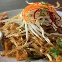 Pad Thai · A famous Thai dish combining rice noodle, beansprout, green onion, ground peanut and tamarin...