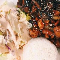 Chicken & Beef Teriyaki Plate · Served with white rice small salad and miso soup.