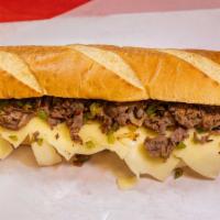 Medium Philly Cheesesteak · Bell Pepper, Onion, Cheese (Please specify American, Swiss, Provolone, Pepper Jack, Cheddar,...