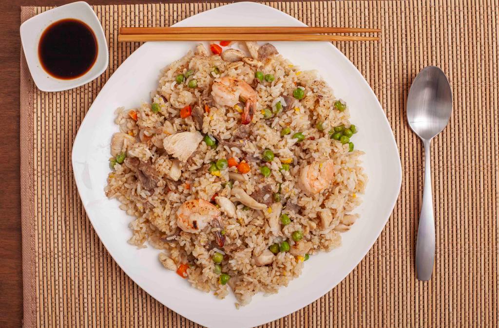 Bamboo Song Combo Fried Rice · Beef, chicken, shrimp.