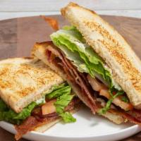 Blt Sandwich · Six strips of smoked bacon, lettuce and tomato with mayo on a sourdough bread, add any toppi...