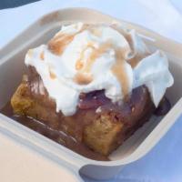 Bourbon Pecan Praline Bread Pudding  · Southern bread pudding with bourbon pecan praline sauce, whipped cream