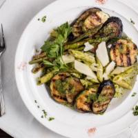 Veggie Pasta (Vegetarian Choice) · Grilled vegetables penne pasta with pesto sauce, comes with garlic bread and parmesan on the...