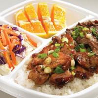 Chicken & Beef Plate · Flame Broiler sauce-basted chicken and marinated beef served together over your choice of Wh...
