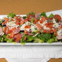 Antipasto Salad · Lettuce, tomatoes, cheese, pepperoni, ham, mushrooms, onions, green peppers and black olives...