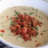 New England Clam Chowder · Red Potatoes, clams, bacon