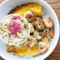 Hawaiian Bowl · Garlic Shrimp, Pineapple, Seasoned Rice, Hand Picked Salad