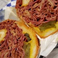 Pastrami Sandwich Combo · Served on a roll.