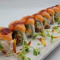 Ran Ireland Roll · Inside: Spicy Tuna, Crab Meat, Avocado
Outside: Salmon, Eel Sauce