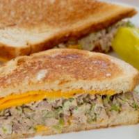 Tuna Melt Sandwich · Sourdough bread with melted cheddar cheese