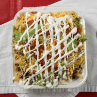 Carne Asada Fries · fries with choice of meat or two meats and ad ons.