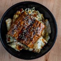 Unagi Rice Bowl · Charcoal grilled Japanese eel, cabbage over rice.