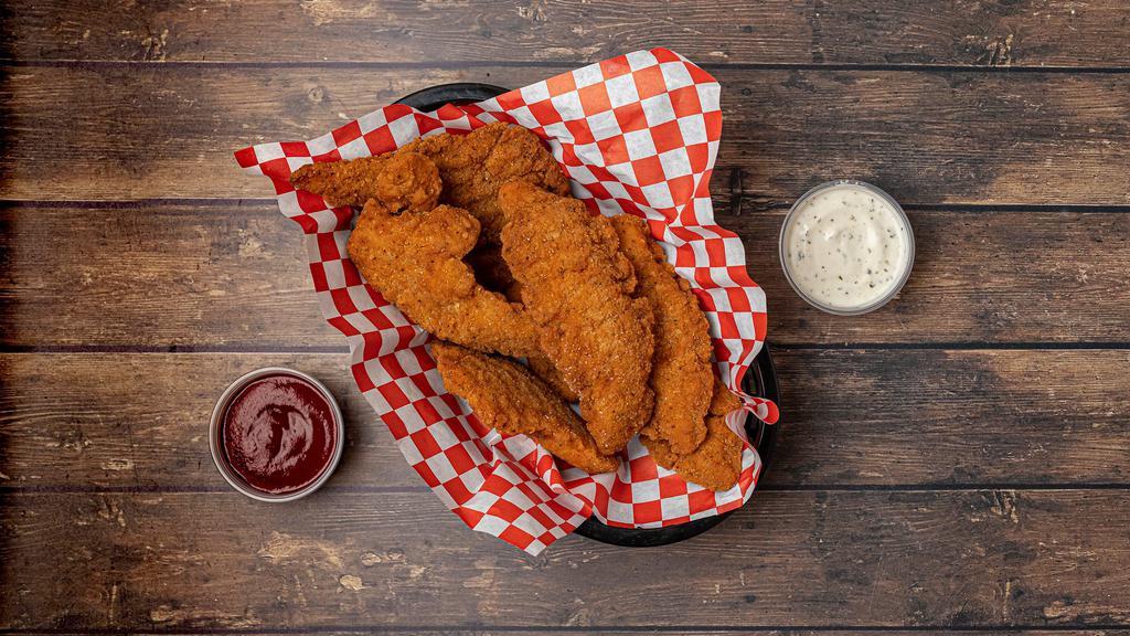10 Strips · crispy breaded chicken tenders with your choice of sauce