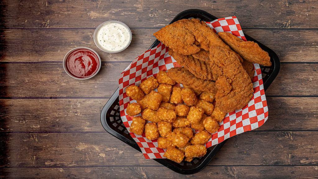 10 Strip Combo · crispy breaded chicken tenders with your choice of 2 sides, 2 dipping sauces, and 2 drinks