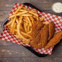 30 Strip Combo · crispy breaded chicken tenders with your choice of 4 sides, 1 8oz dipping sauce, and 4 drinks