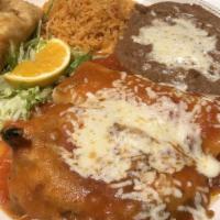El Gallo Grande · Enchilada, chile relleno & taco (beef, chicken or cheese).
