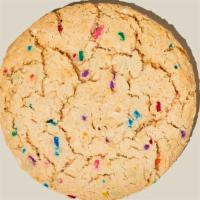 Confetti Cookies · Fluffy, chewy, sugary, and buttery, with a B’day punch of vanilla and rainbow sprinkles.