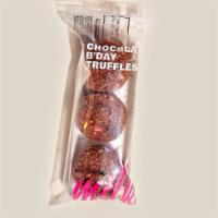 Chocolate B'Day Cake Truffles 3 Pack · Fudgy cake bites loaded with chocolate chips and rainbow sprinkles, coated in more chocolate...