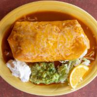 Carne Asada Burrito · Filled with rice, beans and cheese