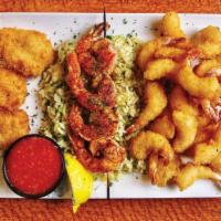 Shrimp Shrimp Shrimp · Mini Crispy, Jumbo Crispy and Shrimp Skewer, Side Not Included