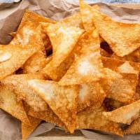 Crispy Fried Wonton Skin · Crunchy and tasty fried wonton chips.