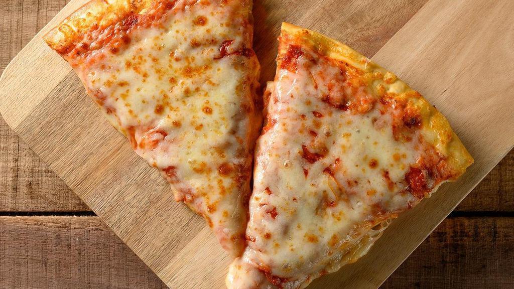 Cheese Pizza, Double Slice · 2 Slices of Pizza Topped with Fazoli's Pizza Sauce and a blend of Mozzarella and Provolone Cheeses.. Includes 2 of our Signature Garlic Breadsticks