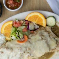 Burrito Indiana Special · chile verde oven style burrito served with sour cream & guacamole on the side