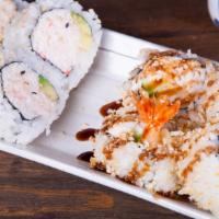 Shrimp Crunch And California Combo Roll · 4 pieces shrimp crunch and 4 pieces California roll